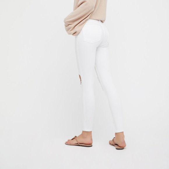 NWT Free People Busted Knee Skinny Jean / White - Picture 2 of 7